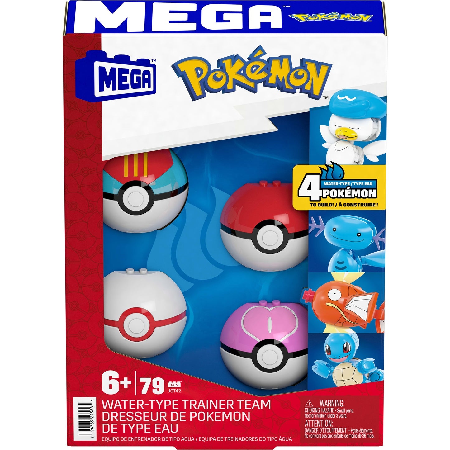 MEGA Pokémon 4 Wasser-Typ Pokémon Sets, Konstruktionsspielzeug