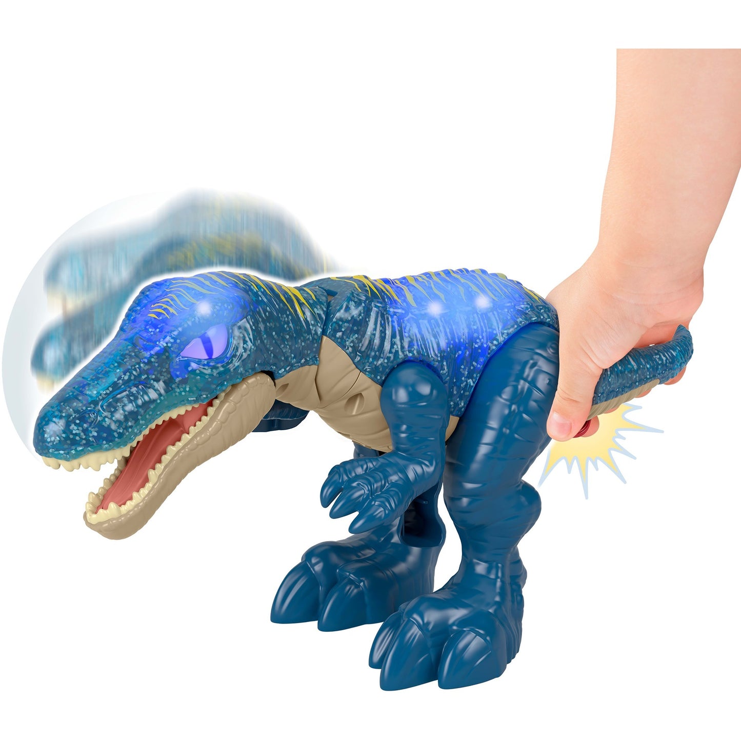 Imaginext Jurassic World Knurrender Leucht-Baryonyx, Spielfigur