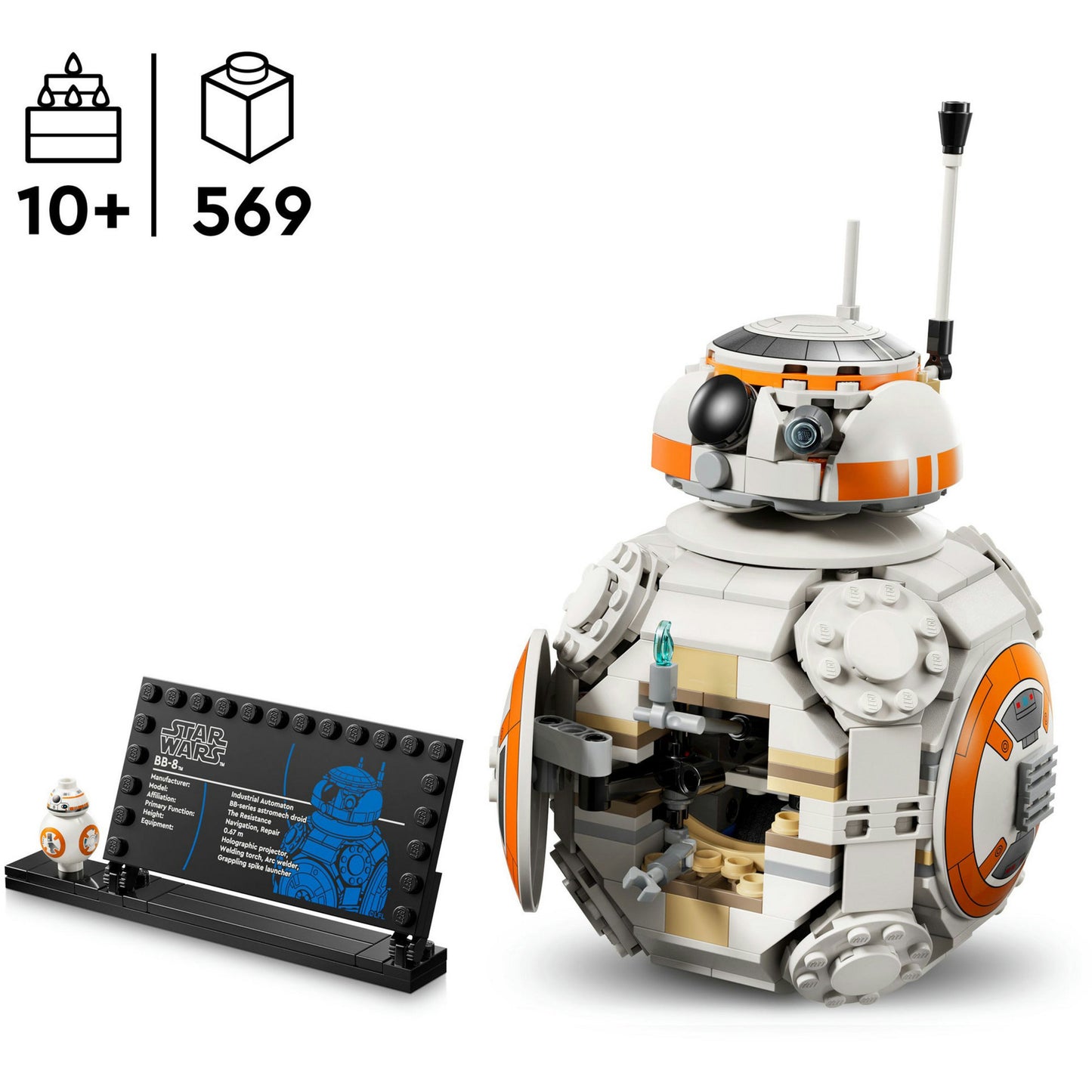 75452 Star Wars Der Astromech-Droide BB-8, Konstruktionsspielzeug