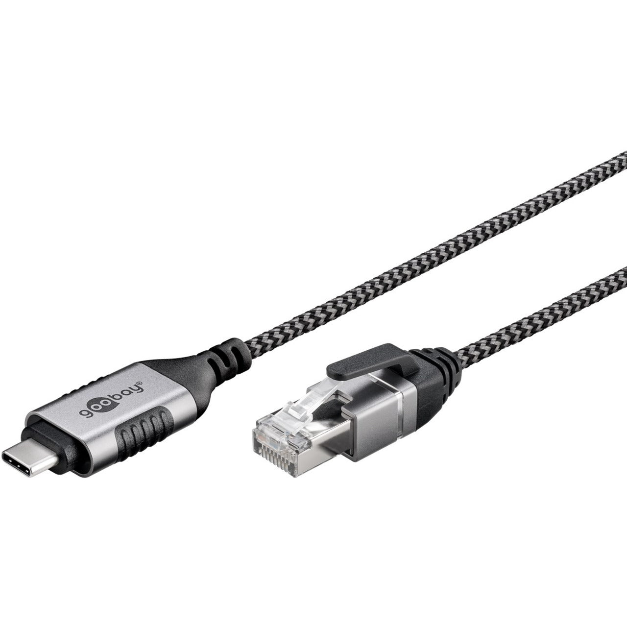 Goobay Ethernet-Adapterkabel USB-C 3.2 Gen2 > RJ-45 (schwarz/grau, 1 Meter)