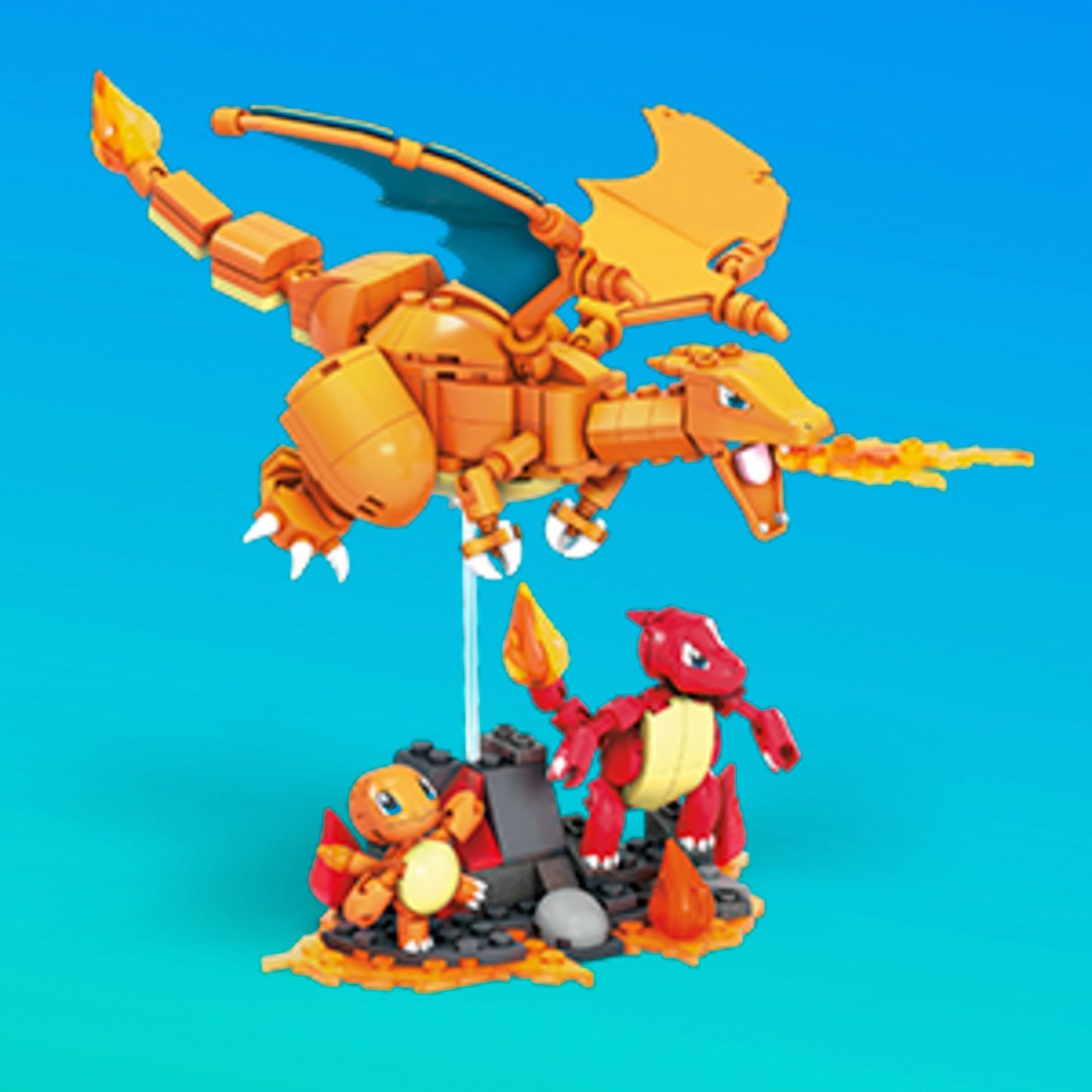 Mattel MEGA Pokémon Glumanda Evolution Set, Konstruktionsspielzeug