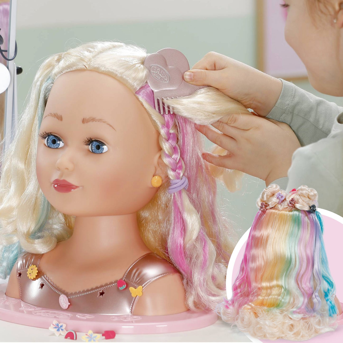 BABY born Stylingkopf Regenbogen, Schmink- und Frisierkopf