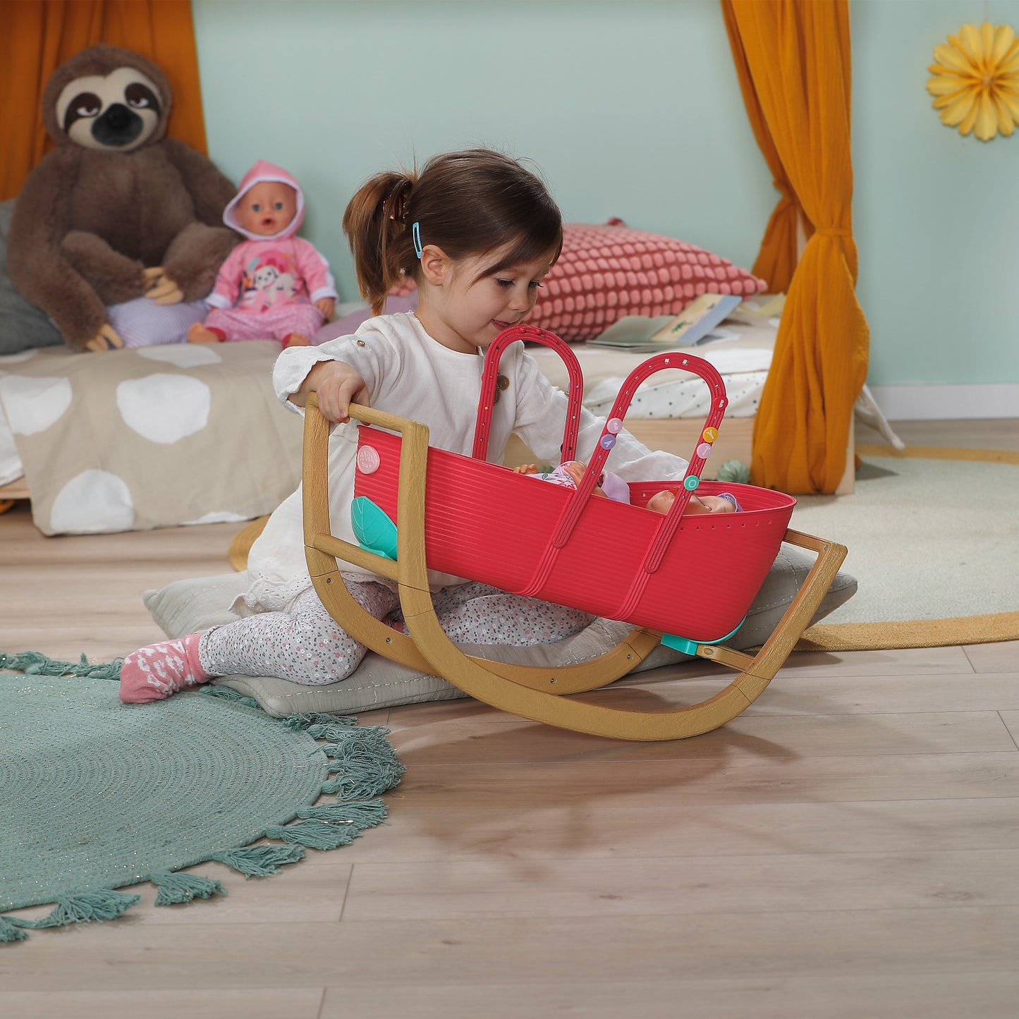 BABY born 3 in 1 Wiege Pinplay, Puppenmöbel