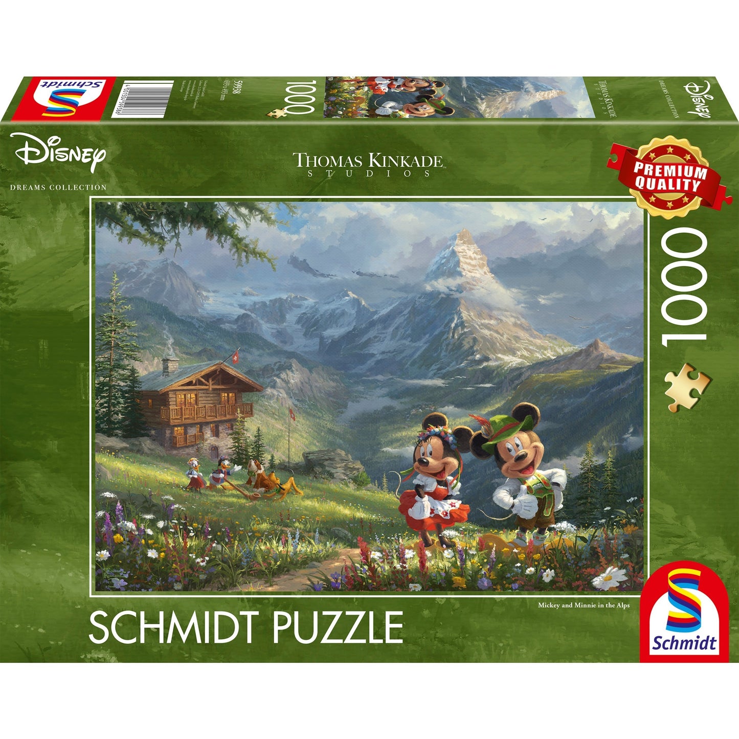 Schmidt Spiele Thomas Kinkade Studios: Disney - Mickey & Minnie in den Alpen (1000 Teile)