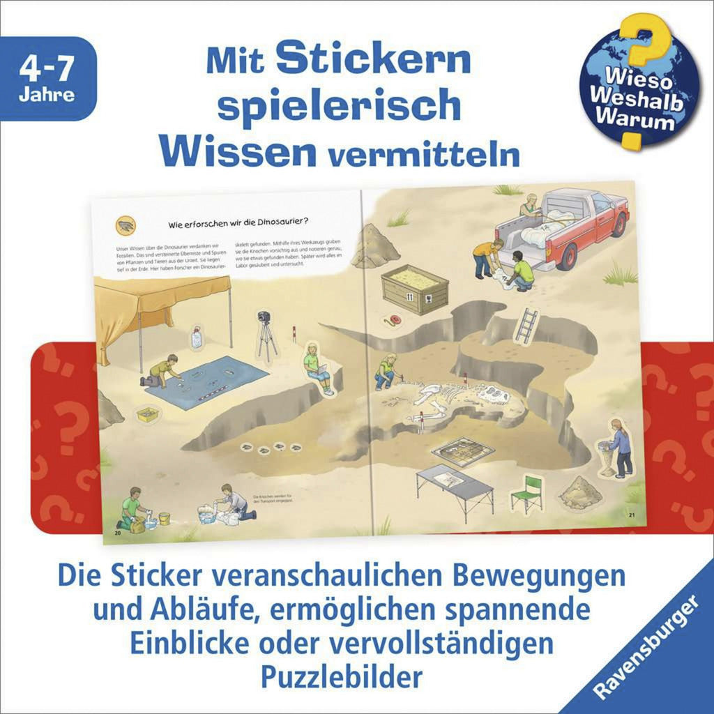 Wieso? Weshalb? Warum? Stickerheft - Dinosaurier, Lernbuch