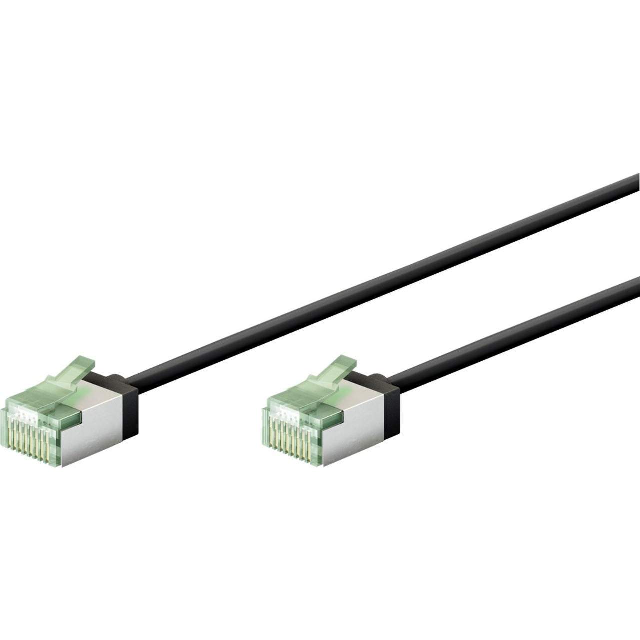 Goobay Ultraflexibles Cat.8.1 Patchkabel slim, U/FTP (schwarz, 1 Meter, extrakurze Stecker)