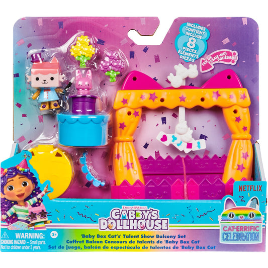 Spinmaster Gabby's Dollhouse - Balkon-Spielset Baby Box Talentwettbewerb