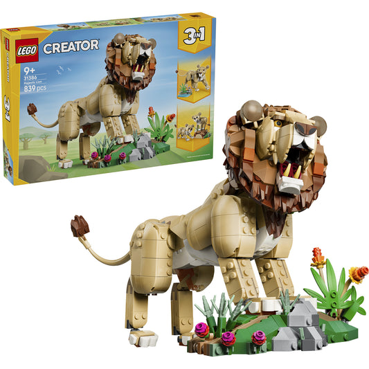 31386 Creator 3-in-1 Wilde Tiere: Majestätischer Löwe, Konstruktionsspielzeug