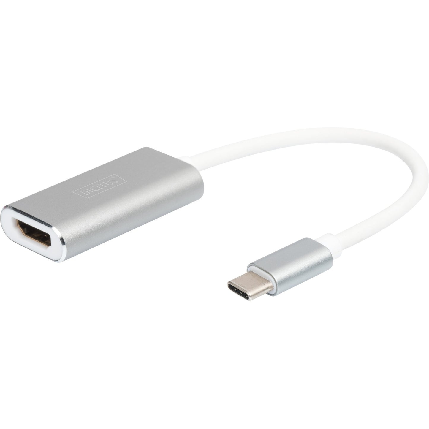 Digitus USB Adapter, USB-C Stecker > HDMI 4K Buchse (weiss/silber, 20cm)