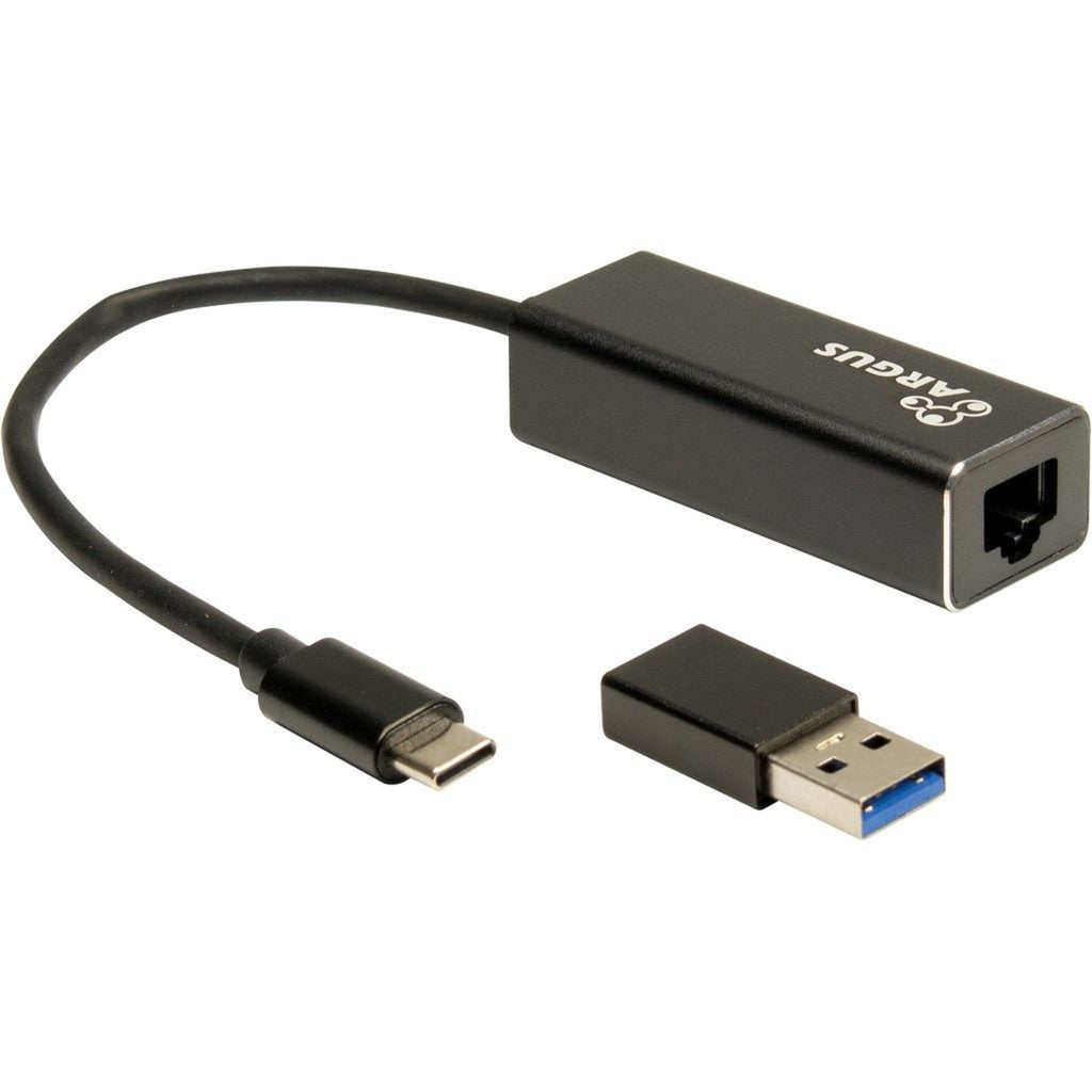 Inter-Tech USB Adapter Argus IT-732, USB-C Stecker > RJ-45 Buchse (schwarz, 10/100/1.000/2.500 Mbit/s)