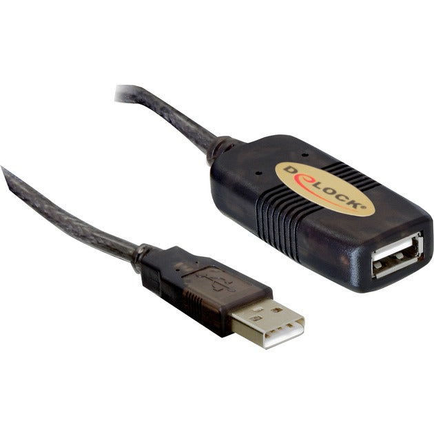 DeLOCK USB 2.0 Aktivverlängerungskabel, USB-A Stecker > USB-A Buchse (schwarz, 5 Meter)