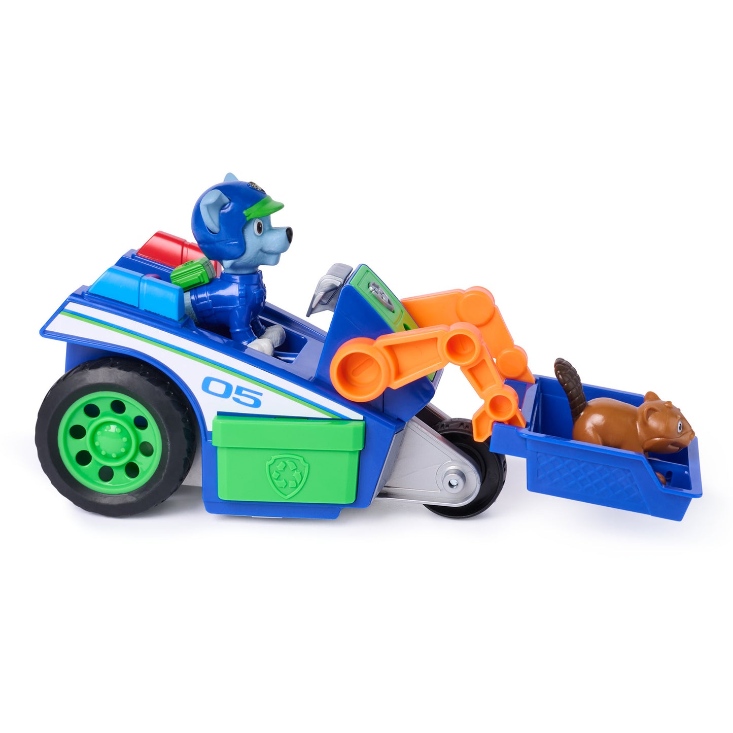 Paw Patrol - Search & Rescue: Rockys Recycling-Fahrzeug mit 2 Figuren, Spielfahrzeug