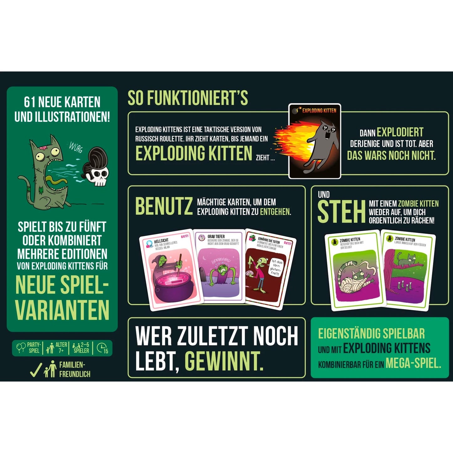 Asmodee Zombie Kittens, Kartenspiel