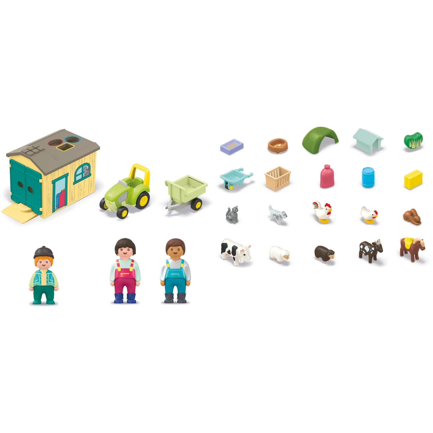 Playmobil 71656 Junior: Bauernhof-Abenteuer mit Traktor, Anhänger und tierischen Freunden