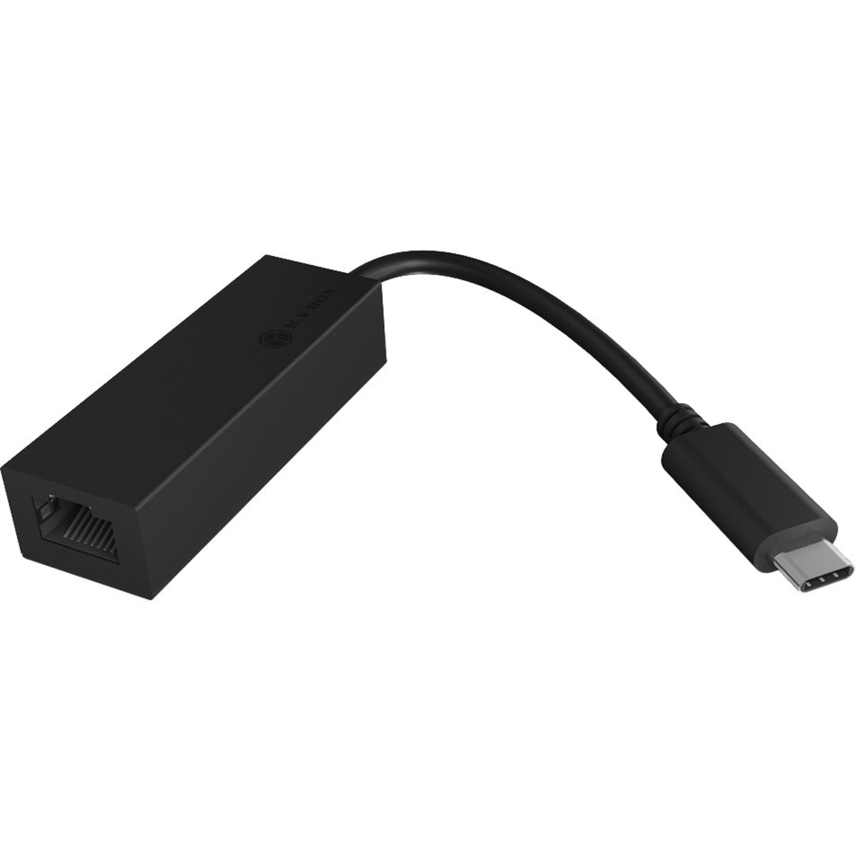 Icy Box USB 3.2 Gen 1 Adapter, USB-C Stecker > RJ-45 Buchse (schwarz, 10/100/1.000 Mbit/s)