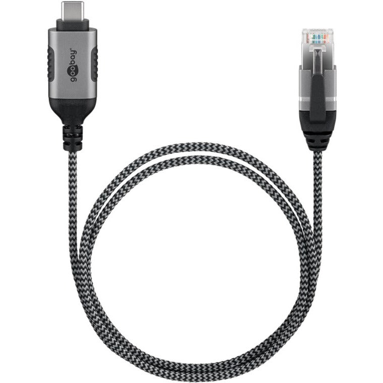 Goobay Ethernet-Adapterkabel USB-C 3.2 Gen2 > RJ-45 (schwarz/grau, 1 Meter)