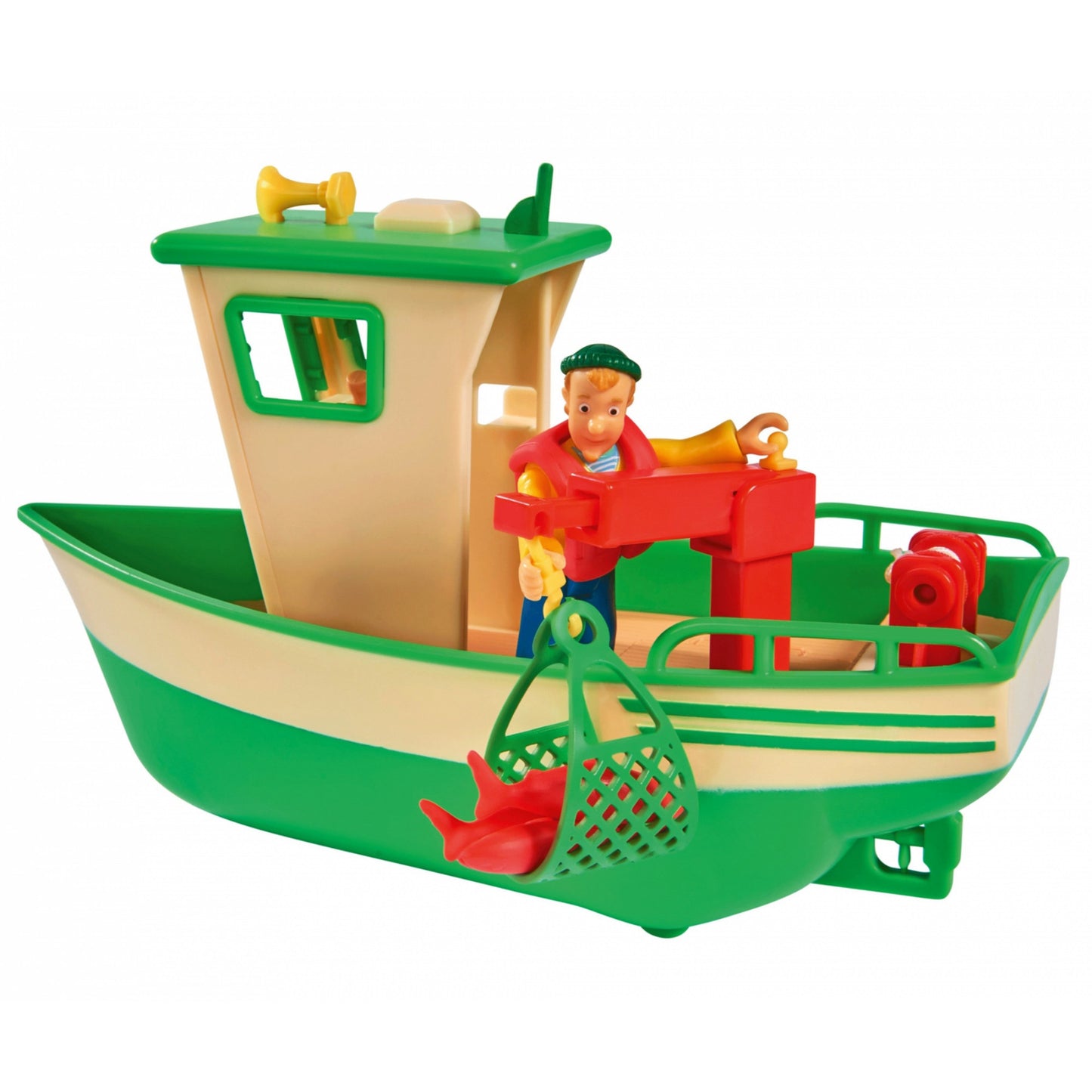 Feuerwehrmann Sam Charlies Fischerboot mit Figur, Spielfahrzeug