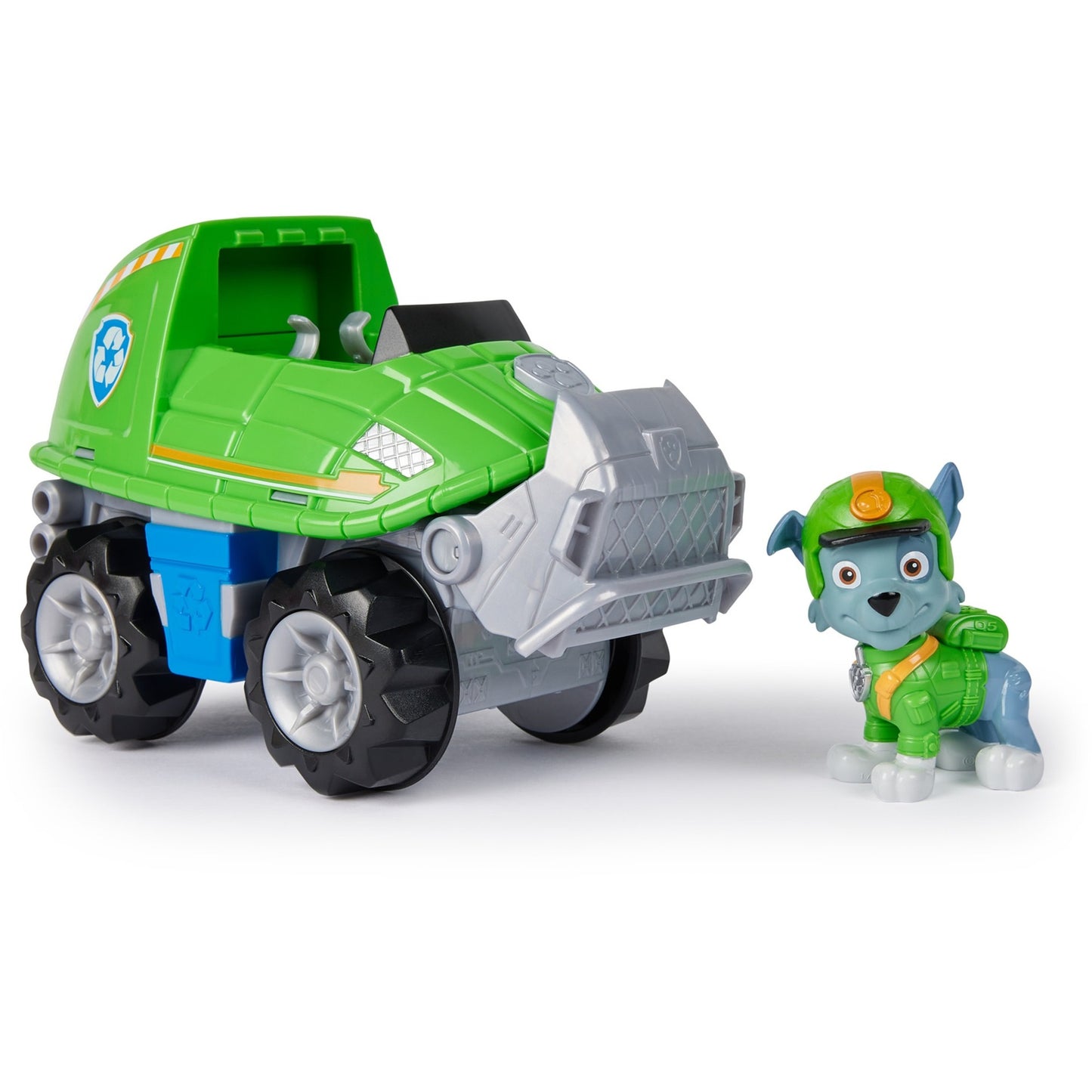 Spin Master Paw Patrol Jungle Pups - Schnappschildkröten-Fahrzeug mit Rocky-Figur, Spielfahrzeug