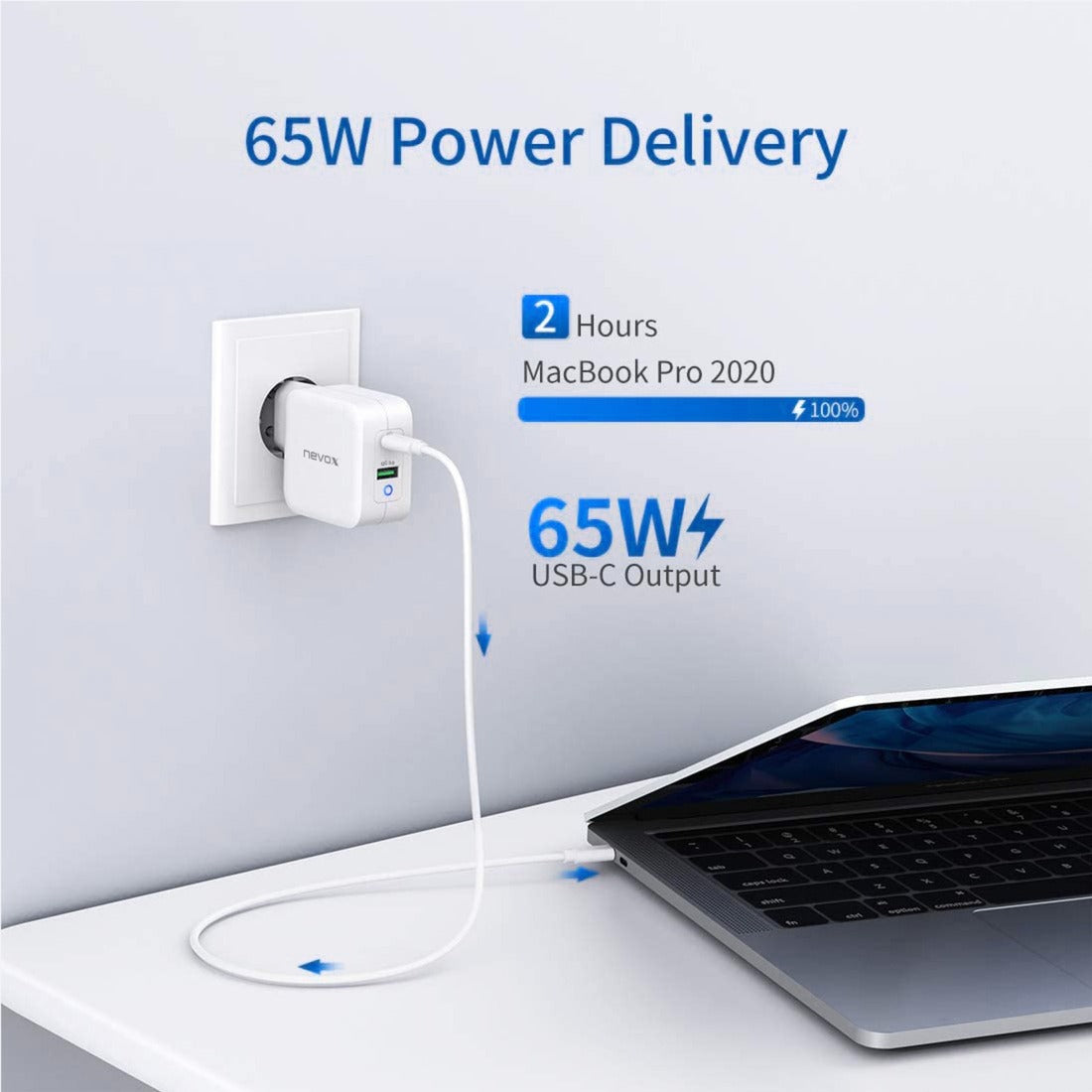 Nevox 65W USB - C Power Delivery (PD) + Q3.0 (weiss)