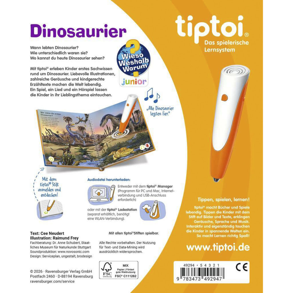 tiptoi Wieso? Weshalb? Warum? Junior Dinosaurier, Lernbuch