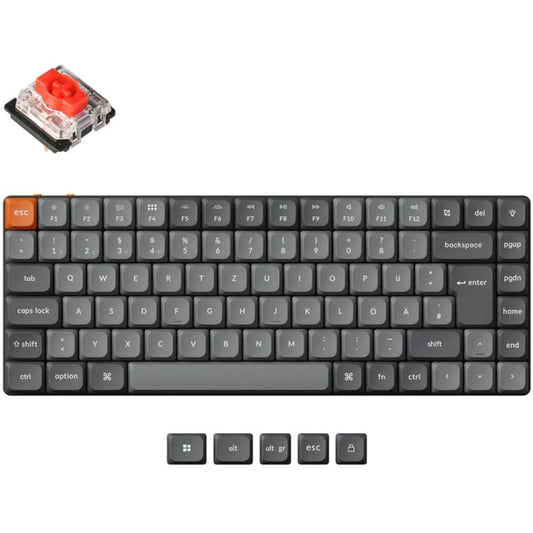 Keychron K3 Max (grau/orange, DE-Layout, Gateron Low Profile 2.0 Mechanical Red, Hot-Swap, Aluminiumrahmen, RGB)