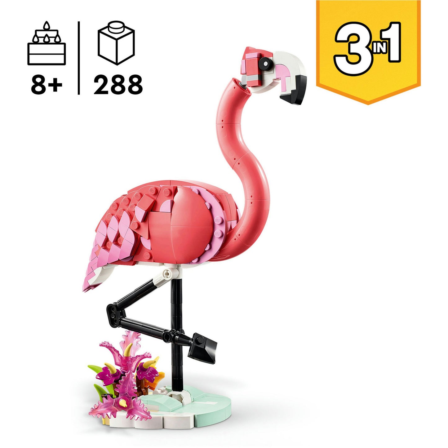31170 Creator 3-in-1 Rosa Flamingo, Konstruktionsspielzeug