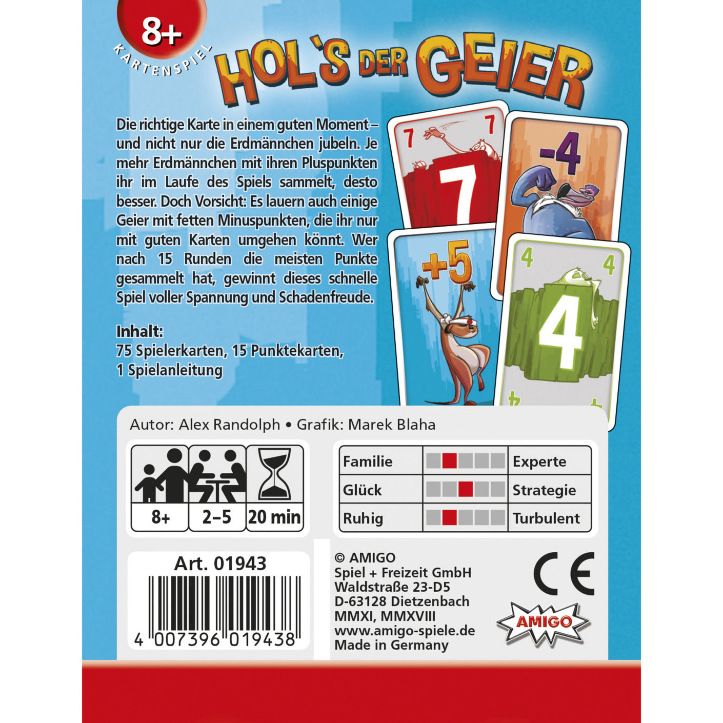 Hols der Geier, Kartenspiel