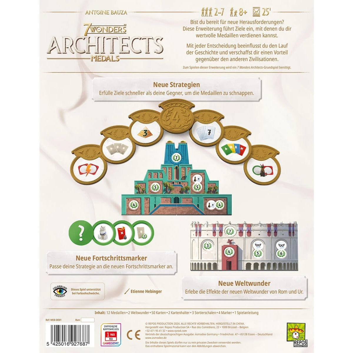 Asmodee 7 Wonders Architects - Medals, Brettspiel