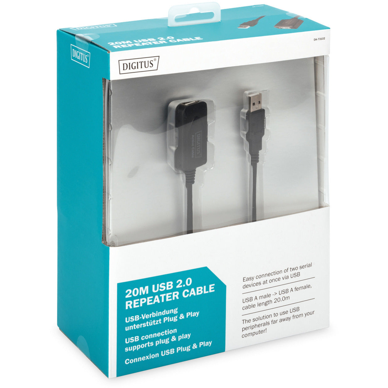 Aktives USB 2.0 Verlängerungskabel, 20 Meter