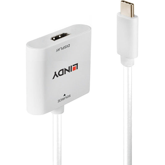 Lindy USB Konverter, USB-C Stecker > HDMI Buchse (weiss, 10cm)