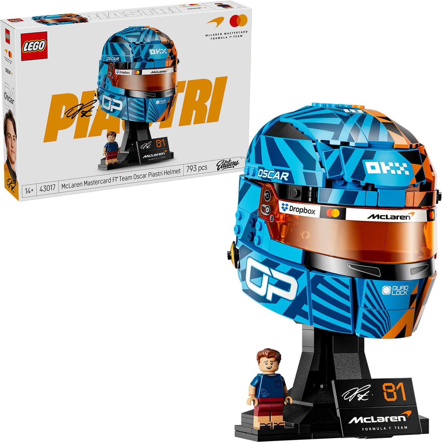 43017 Editions McLaren Mastercard F1 Team Oscar Piastri Helm, Konstruktionsspielzeug