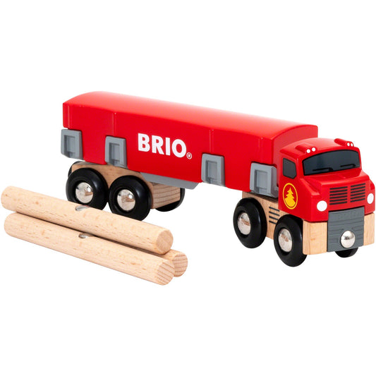 BRIO Holztransporter mit Magnetladung (rot)