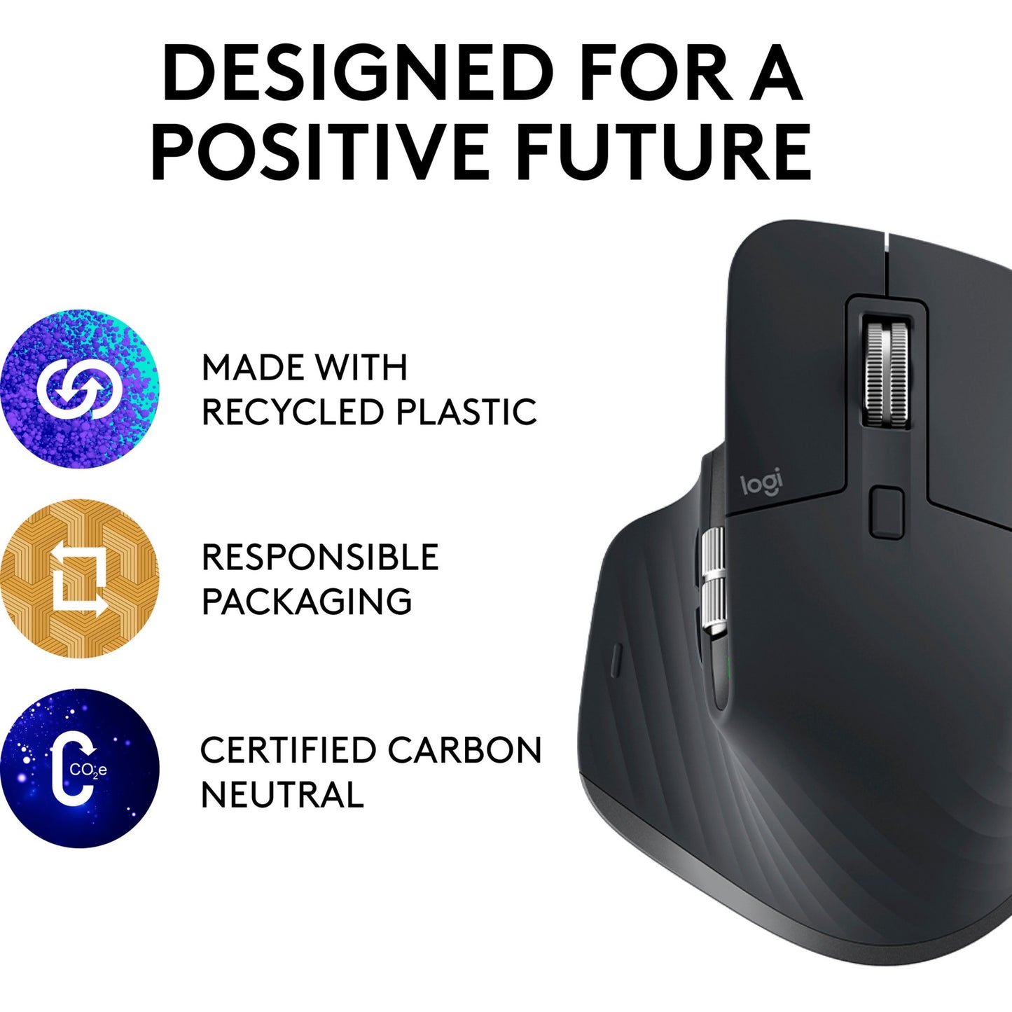 Logitech MX Master 3S (graphit, 7 Tasten, Logi Bolt, Bluetooth, kompatibel mit PC/Mac/iPad/Android)