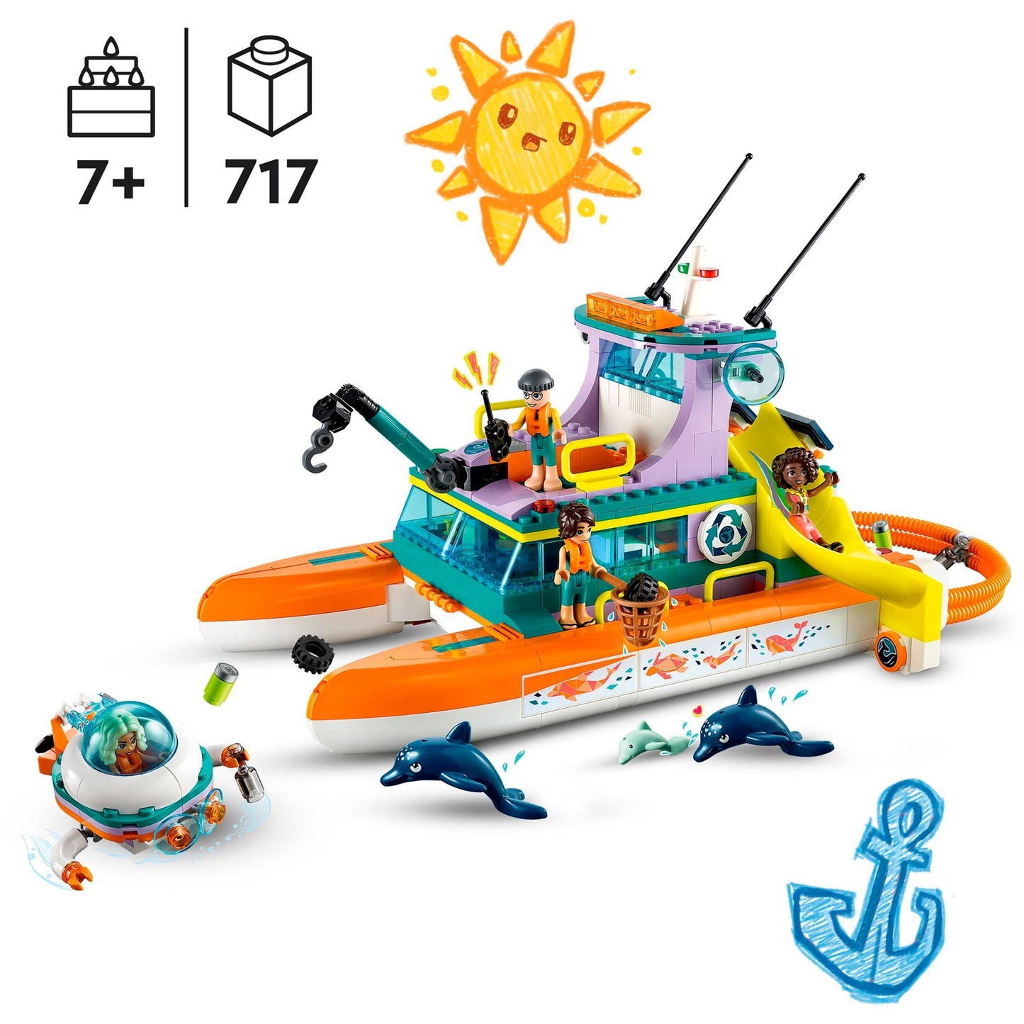 LEGO 41734 Friends Seerettungsboot, Konstruktionsspielzeug