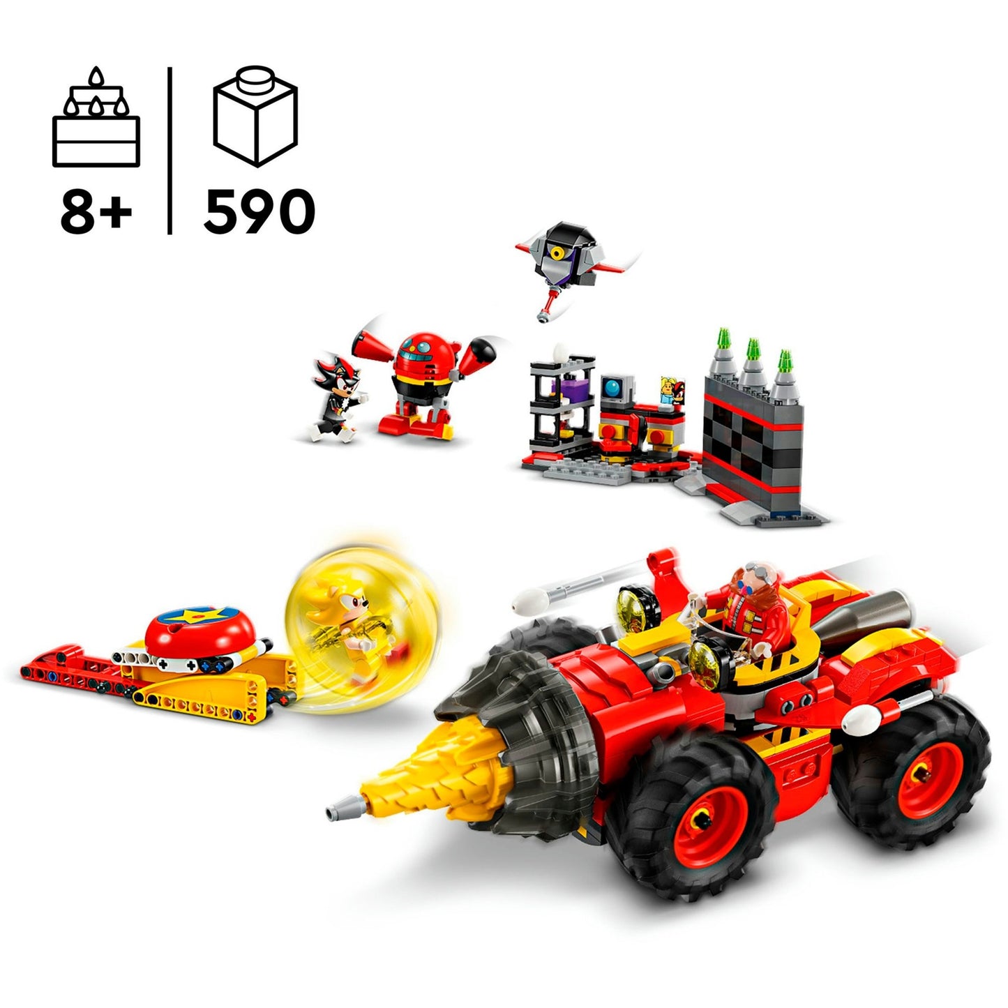 LEGO 76999 Sonic the Hedgehog Super Sonic vs. Egg Drillster, Konstruktionsspielzeug