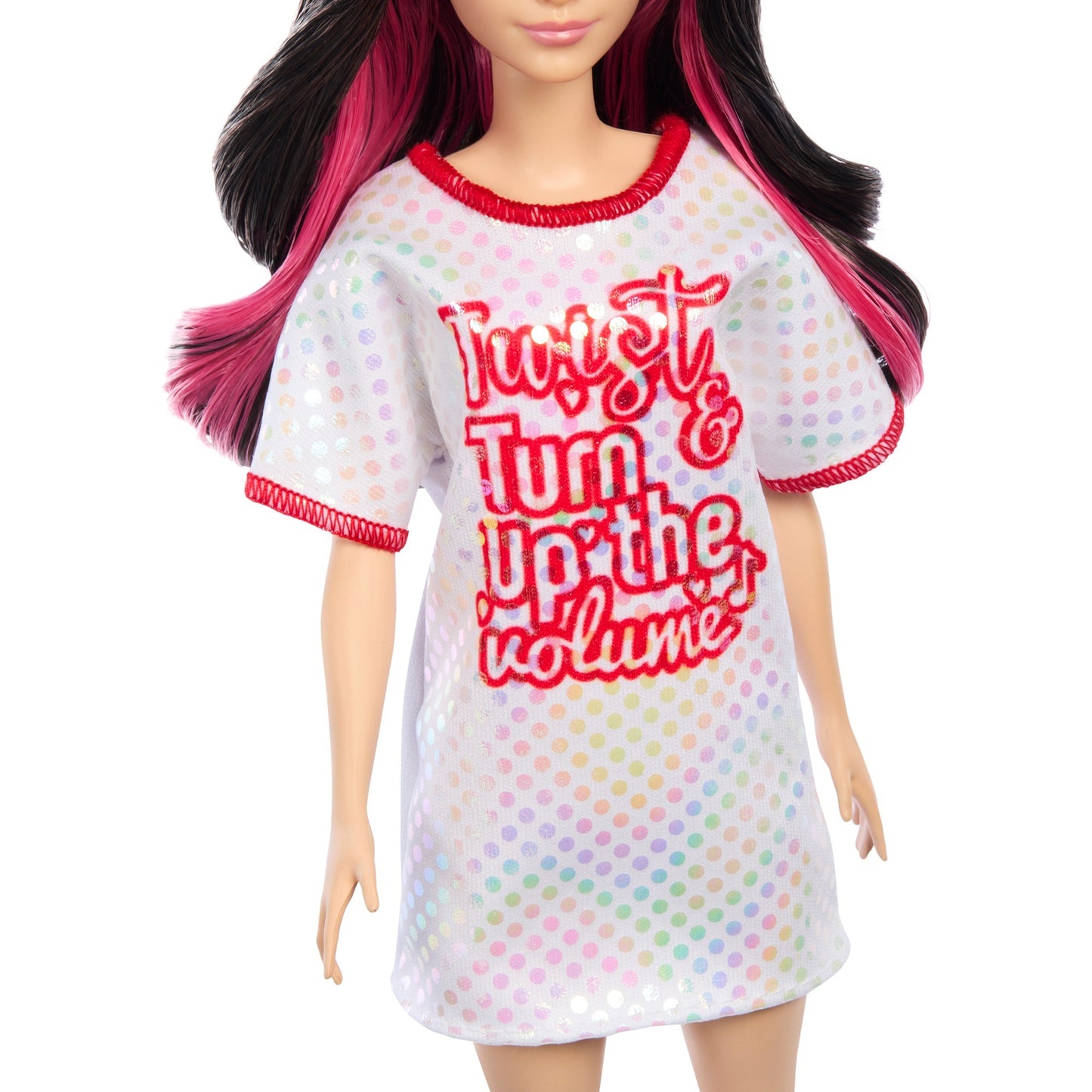 Barbie Barbie Fashionistas-Puppe mit weissem T-Shirt-Kleid