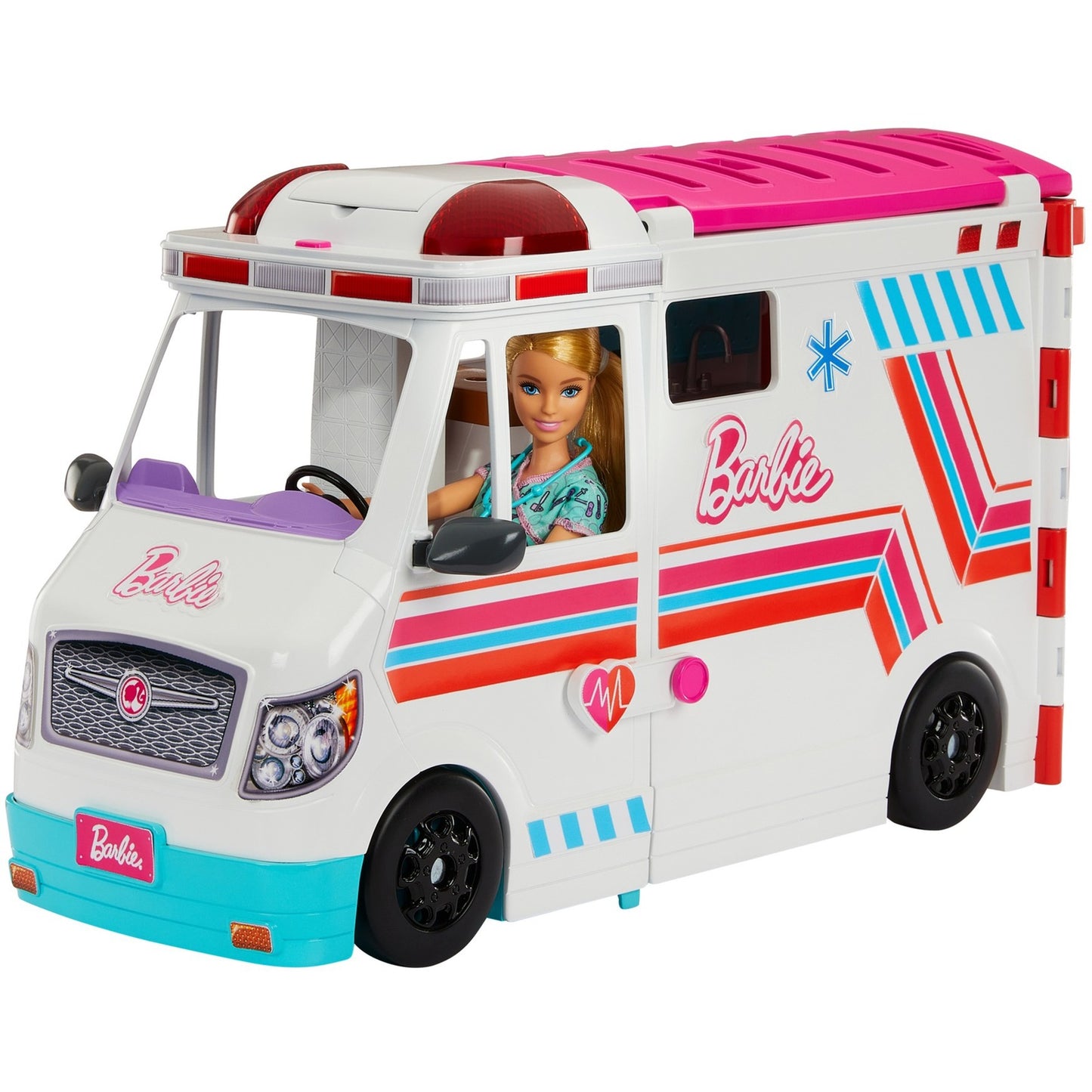 Mattel Barbie 2-in-1 Krankenwagen Spielset, Spielfahrzeug