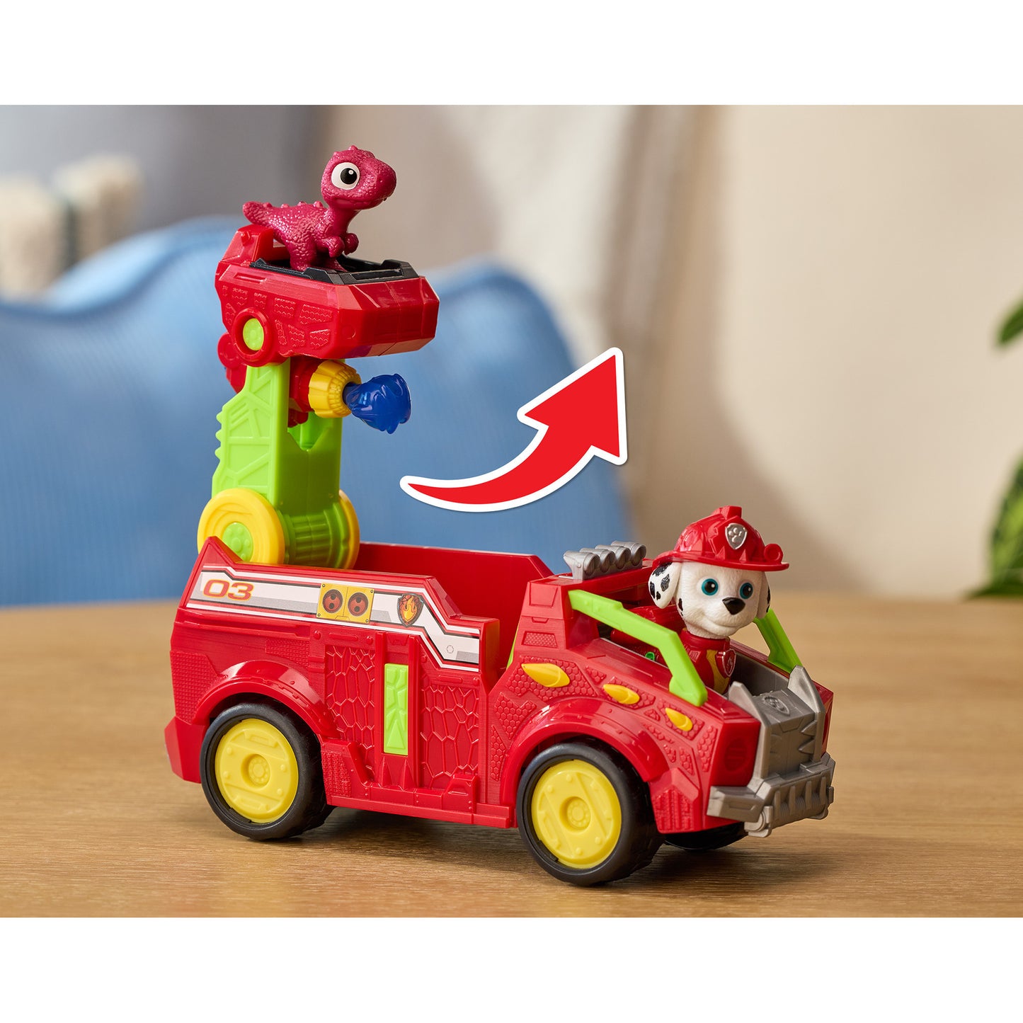 Paw Patrol: Der Dino Film - Marshalls Dino-Feuerwehrauto, Spielfahrzeug