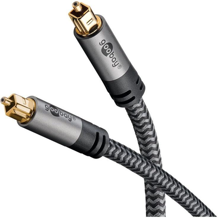 Goobay Plus Toslink-Kabel (schwarz/silber, 5 Meter)