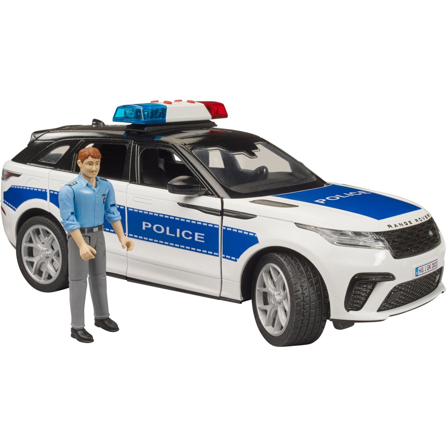 BRUDER Range Rover Velar Polizeifahrzeug mit Polizist (inkl. Light + Sound Modul)