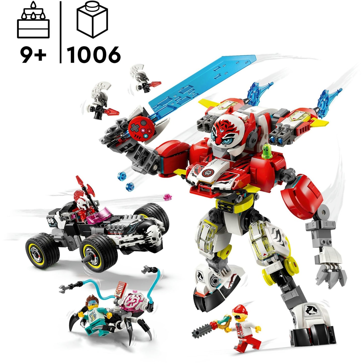 71497 DREAMZzz Coopers Tiger-Mech und Zero's Hot Rod Auto, Konstruktionsspielzeug