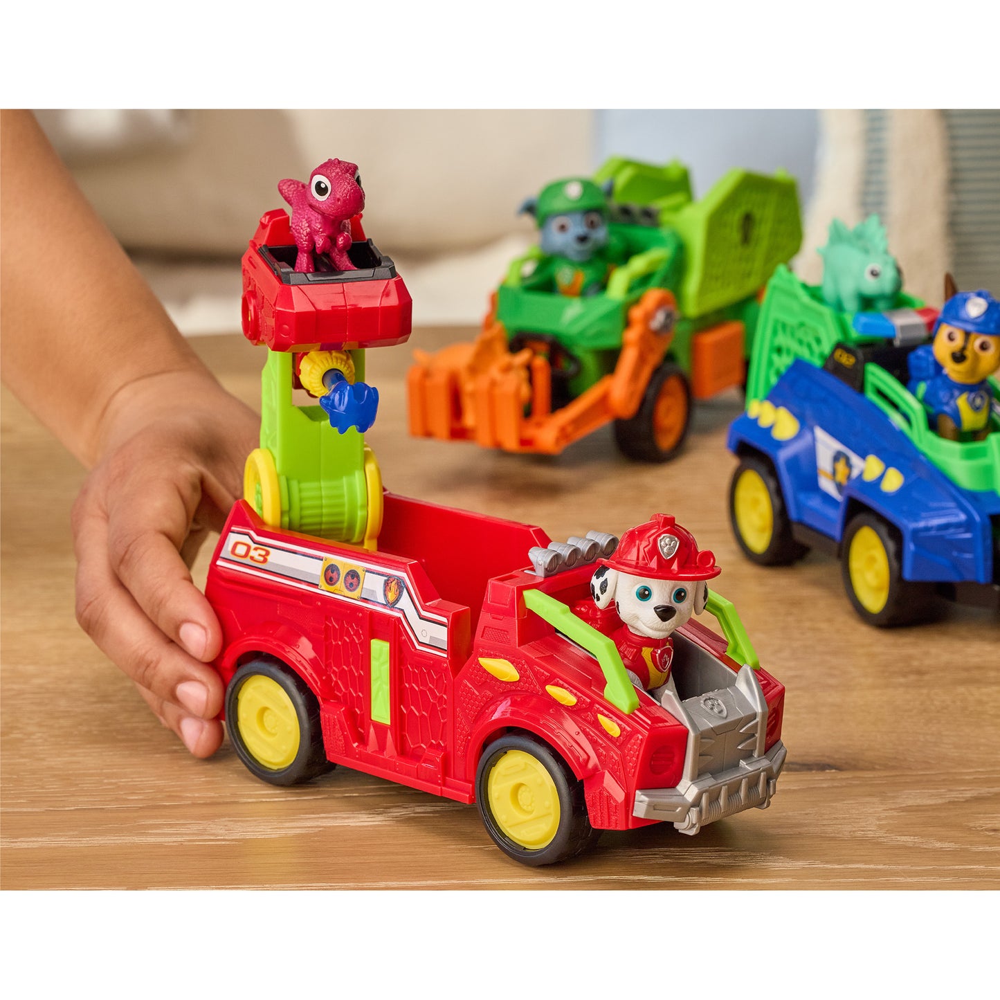 Paw Patrol: Der Dino Film - Marshalls Dino-Feuerwehrauto, Spielfahrzeug