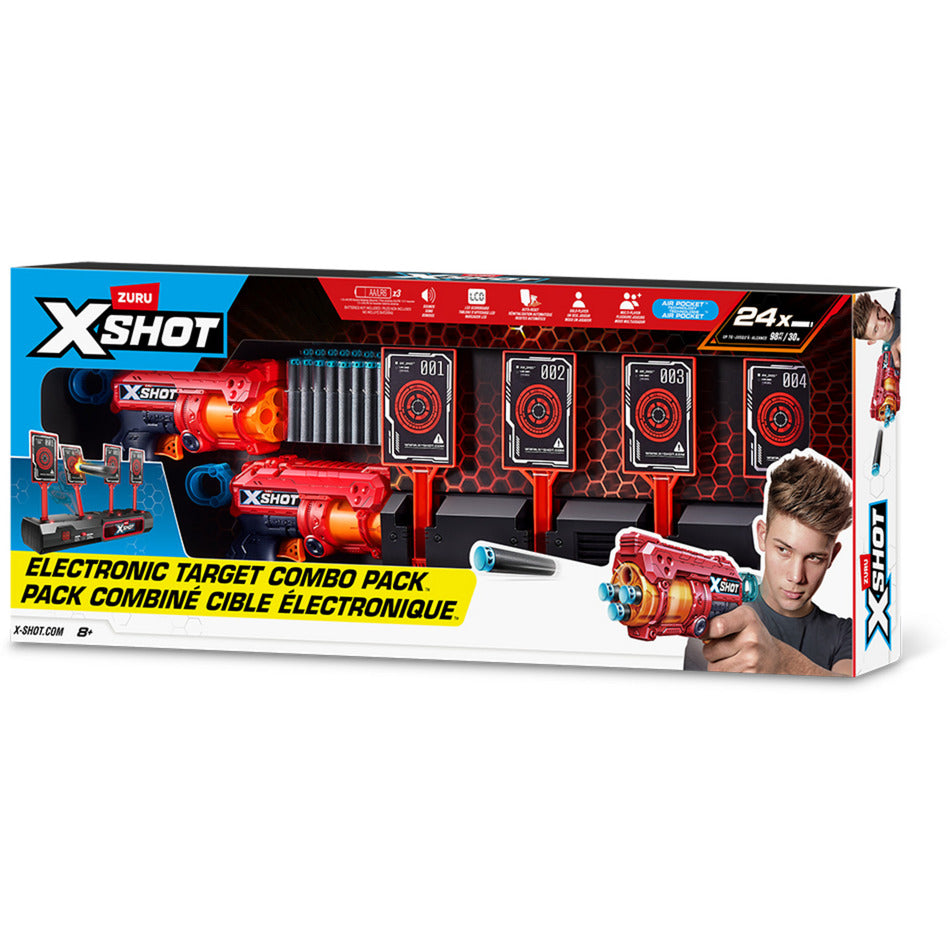 XSHOT Interaktive Zielscheibe & Fury 4 2er Pack, Dartblaster