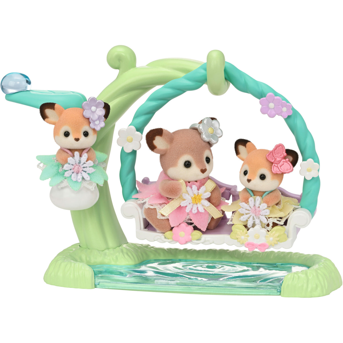 Sylvanian Families - Reh Babys mit Blumenschaukel Spielset, Konstruktionsspielzeug