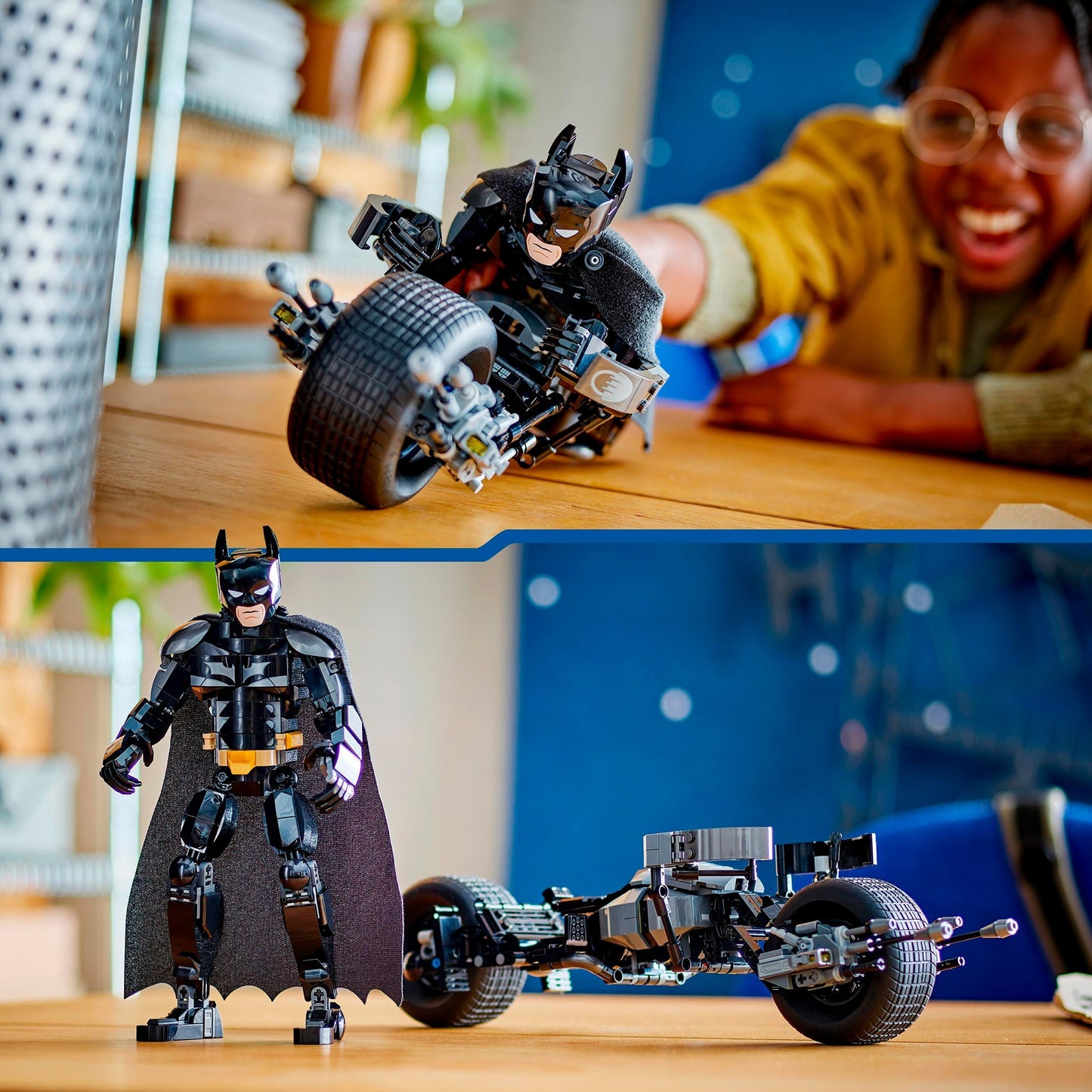 LEGO 76273 DC Super Heroes Batman Baufigur mit Batpod, Konstruktionsspielzeug