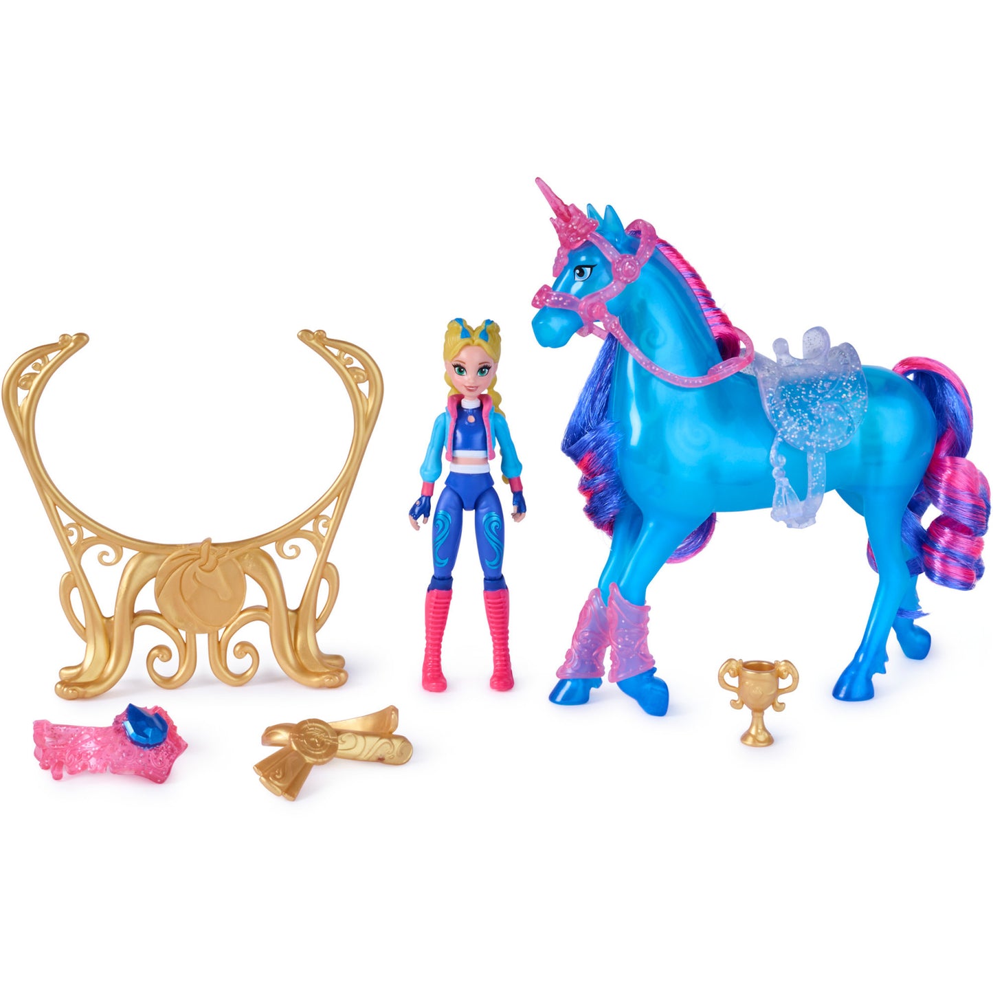 Unicorn Academy - Train and Glow River mit Isabel Set, Spielfigur