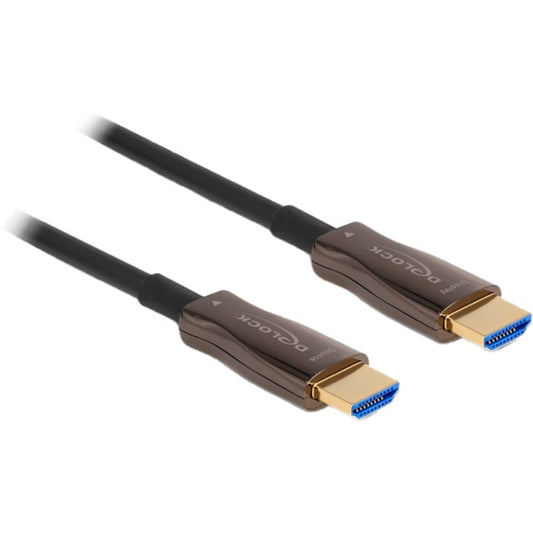 DeLOCK Aktives Optisches HDMI Kabel 8k 60Hz (schwarz, 30 Meter, mit Metallarmierung)