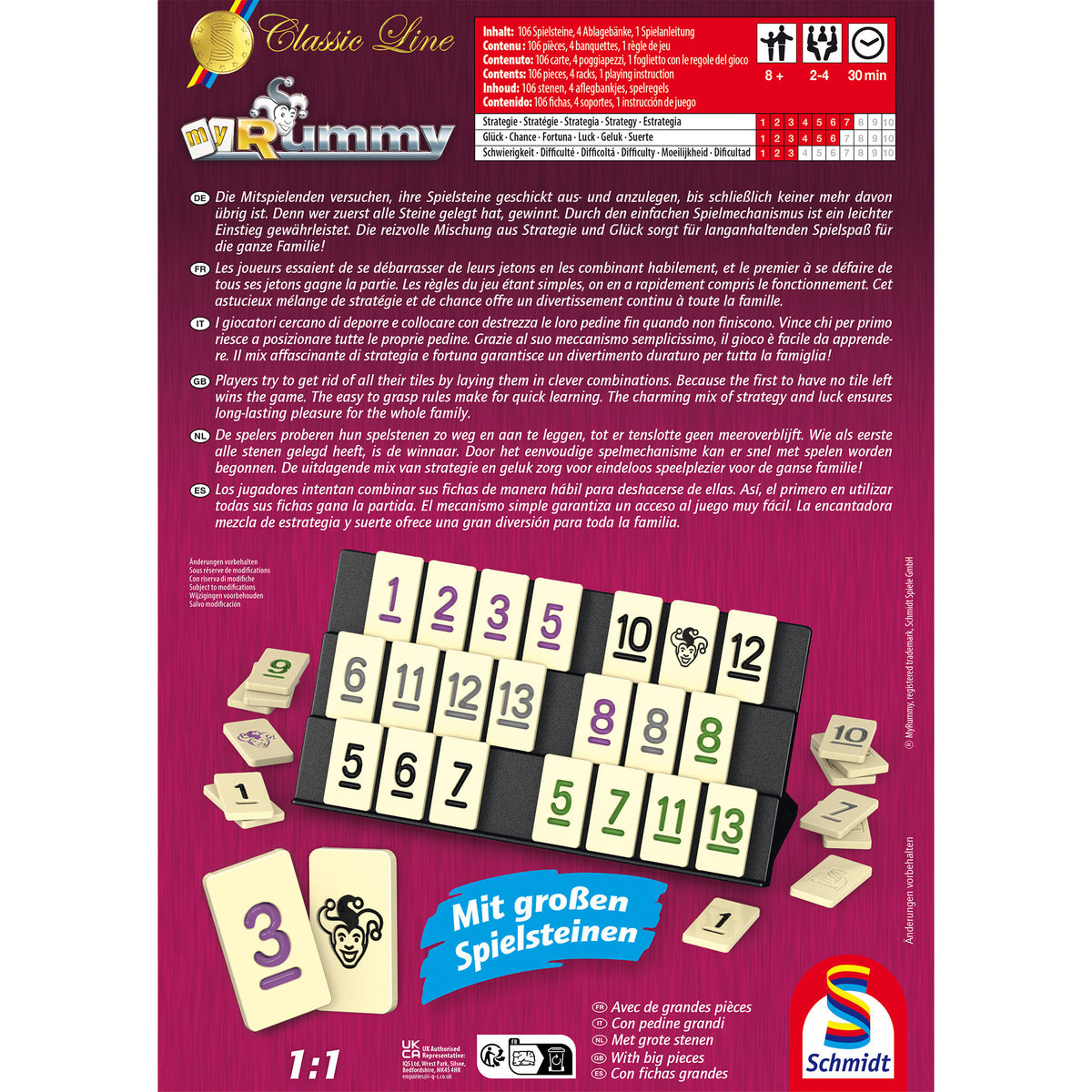 Classic Line MyRummy in Metalldose, Brettspiel
