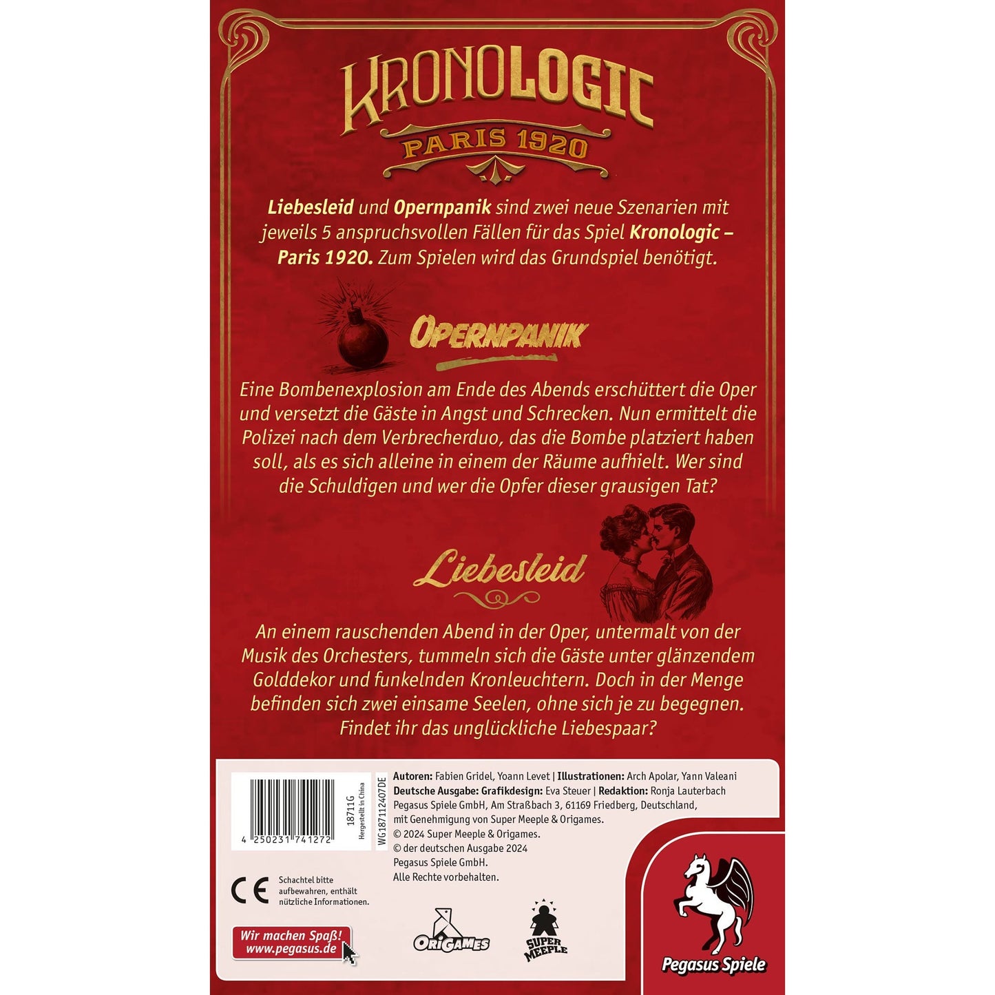 Kronologic - Paris1920: Liebesleid & Opernpanik, Brettspiel