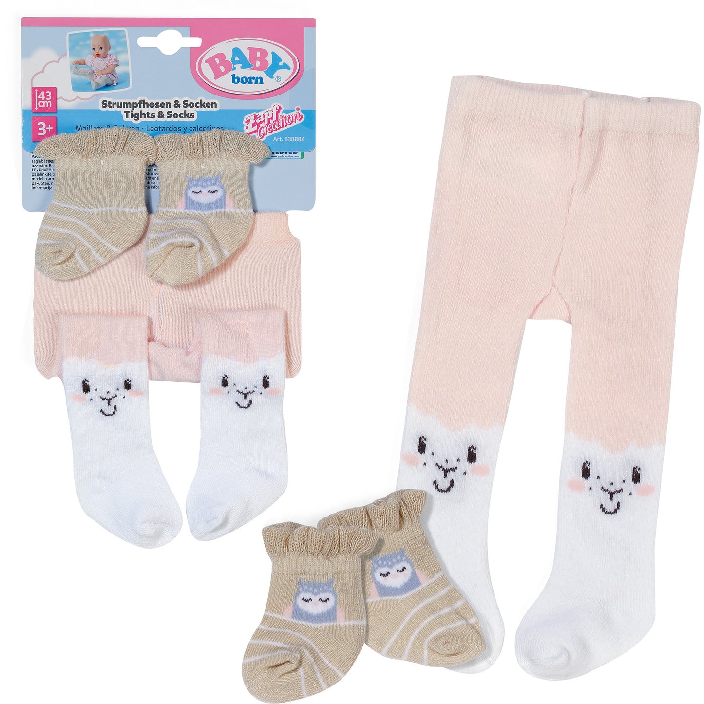 BABY born Strumpfhose und Socken Schäfchen, Puppenzubehör